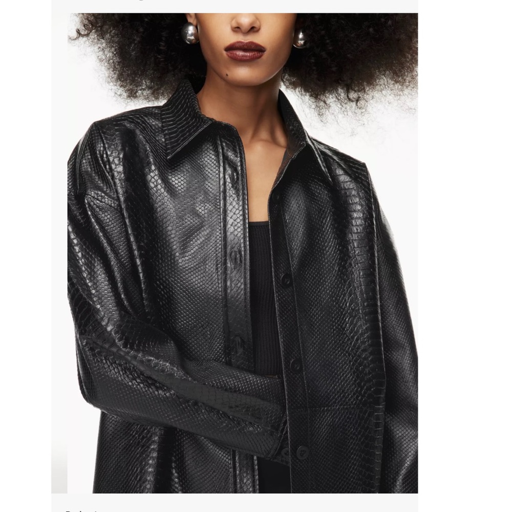 Pelli Vegan Leather Python Shirt Jacket